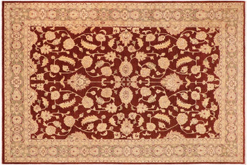 handmade Traditional Kafkaz Chobi Ziegler Brown Green Hand Knotted RECTANGLE 100% WOOL area rug 10 x 14